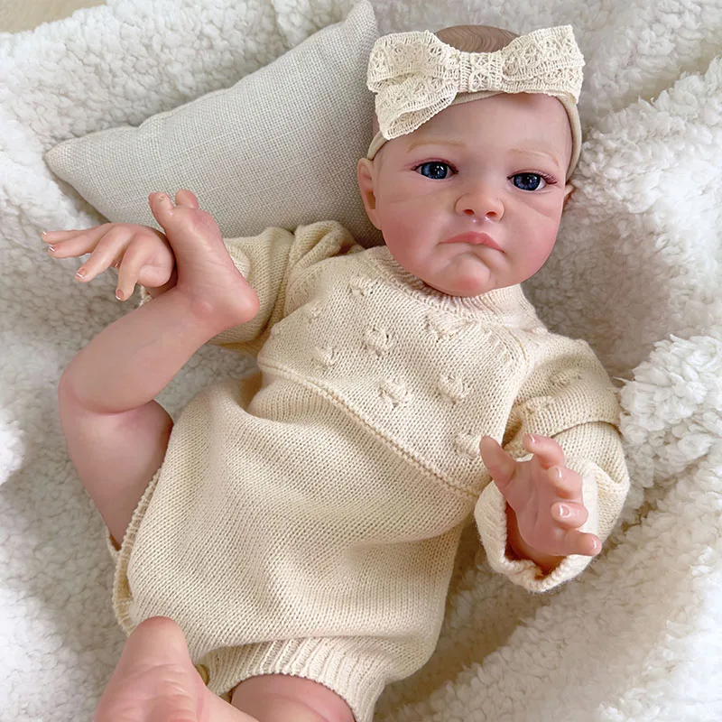 20inch Jau Dažytos Baigė Reborn Baby Doll rugpjūčio Miega Kūdikis 3D Tapyba su Matomas Venų Lašas Laivybos Nuotrauka 0