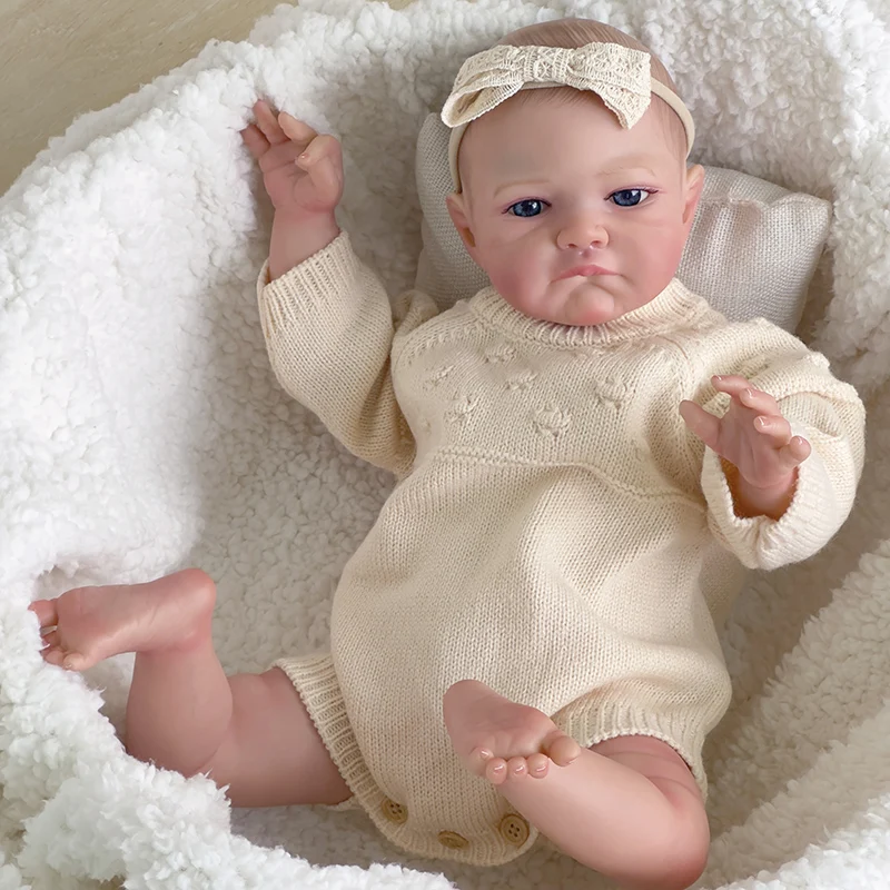 20inch Jau Dažytos Baigė Reborn Baby Doll rugpjūčio Miega Kūdikis 3D Tapyba su Matomas Venų Lašas Laivybos Nuotrauka 3