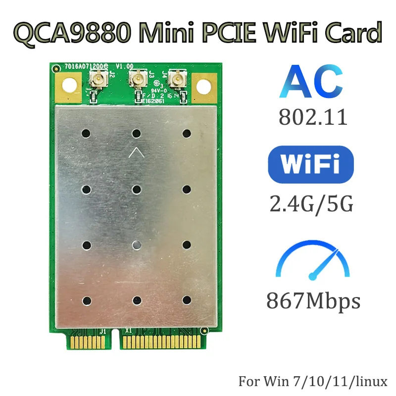 QCA9880 802.11 ac/b/g/n 3x3 MIMO 2.4 G/5G Full-Size 