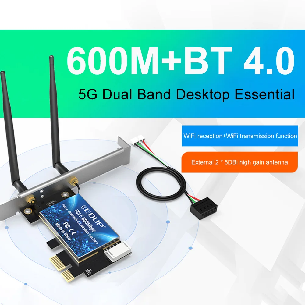600Mbps WIFI PCI Express Tinklo Kortelė 2.4 G/5 ghz Bevielio ryšio 