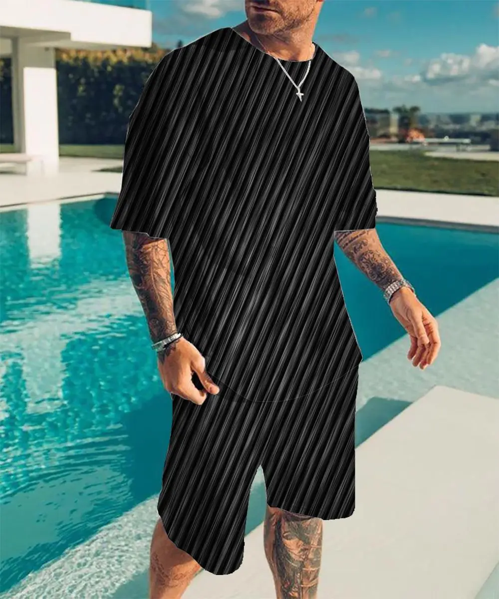Vyriški Tracksuit Leopard 3D Spausdinimo T-Marškinėliai, Šortai Nustatyti Naujas Vasaros Vyrai Nustatyti, Kostiumas 2 dalių Komplektas Komplektai Vyrų Paplūdimio Stiliaus Streetwear Nuotrauka 4