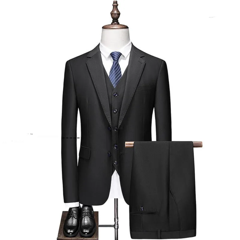 (Švarkas + kelnės + liemenė) 2021 high-end pasirinktinių verslo prom Vyrų kostiumas kostiumas vyrų atsitiktinis vestuvių Smokingas, suknelė vyriški 3 dalių kostiumą Nuotrauka 2